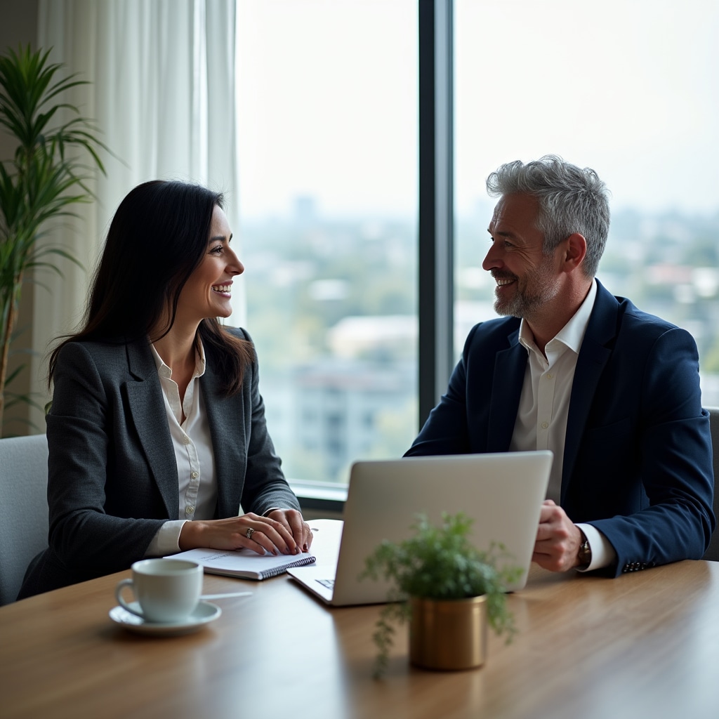 Business consultation meeting discussing project goals and requirements